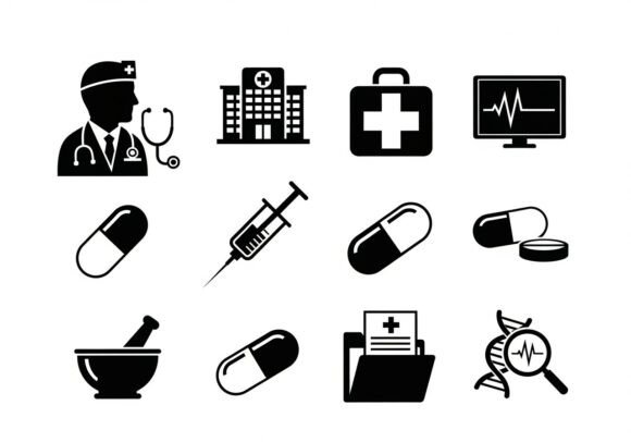 Black White Medical Doctor Hospital Pill