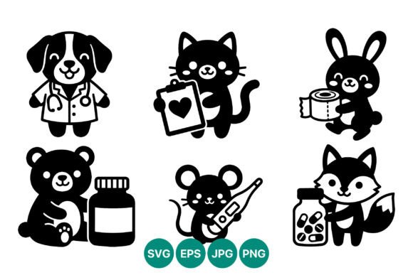 Cute Animal Doctor Medical Vector