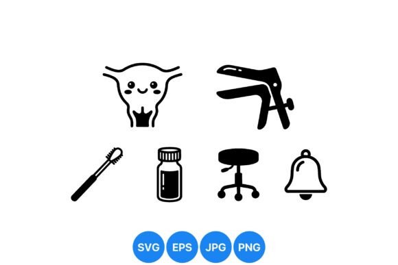 Cute Gynecology Medical Icons
