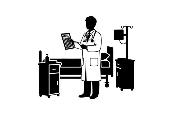 Doctor with Medical Equipment Vector Ill