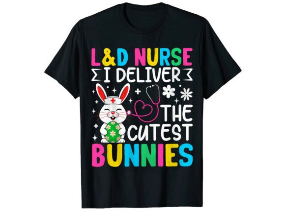 L D Nurse Cute Bunnies Easter T-Shirt