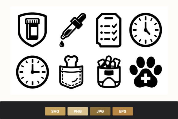 Medical and Pet Care Black and White