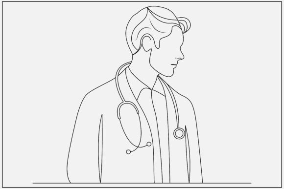 Medical Doctor Line Art