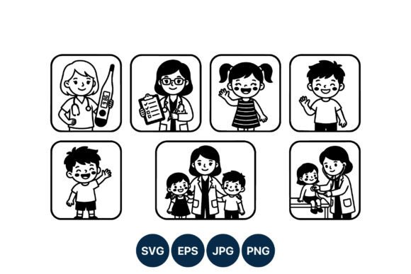 Medical Staff and Children Health Vector