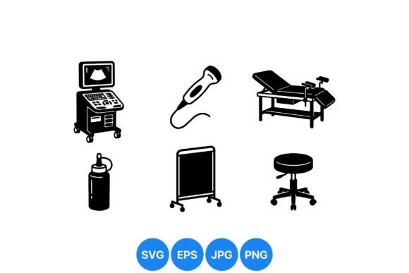 Medical Ultrasound Equipment Icons