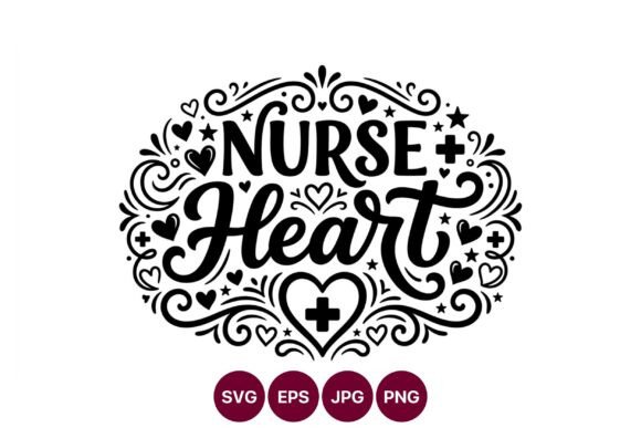 Nurse Heart Script Phrase Vector