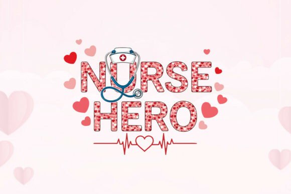 Nurse Hero Valentine Typography Tee
