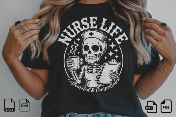 Nurse Life Skeleton Coffee Design