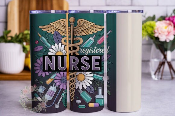 Nurse Medical Floral 20oz Tumbler Wrap P