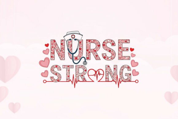 Nurse Strong Design with Heartbeat Line