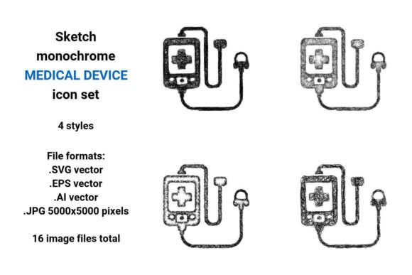 Sketch Medical Device Icon Set